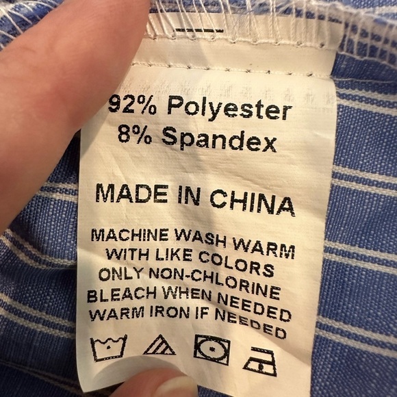 Zaful Striped blue and white L dress tunic top straps  and belt EUC - Picture 11 of 12